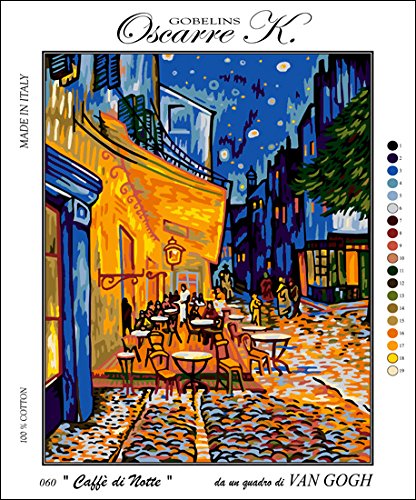 Needlepoint Kit "Van Gogh Cafe Terrace at Night" 19.3"x15" 49x38cm. printed canvas cod K60