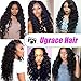 Ugrace Hair Bundles with Closure Natural Loose Deep Wave Human Hair with Closure Brazilian Virgin Hair with Lace Closure with Baby Hair Natural Color Soft and Bouncy 16/18/20+14 Inch Free Part