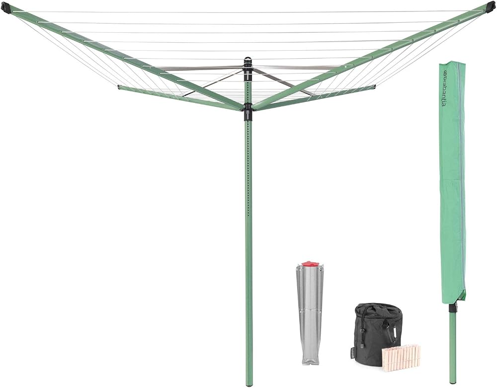Brabantia Lift-O-Matic 50 m Rotary Clothes Dryer Umbrella System UV Resistant