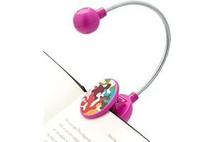 WITHit French Bull Book Light – Pink Glamo – LED Reading Light with Clip for Books and eBooks, Reduced Glare, Portable and Lightweight, Cute Bookmark Light for Kids and Adults, Batteries Included