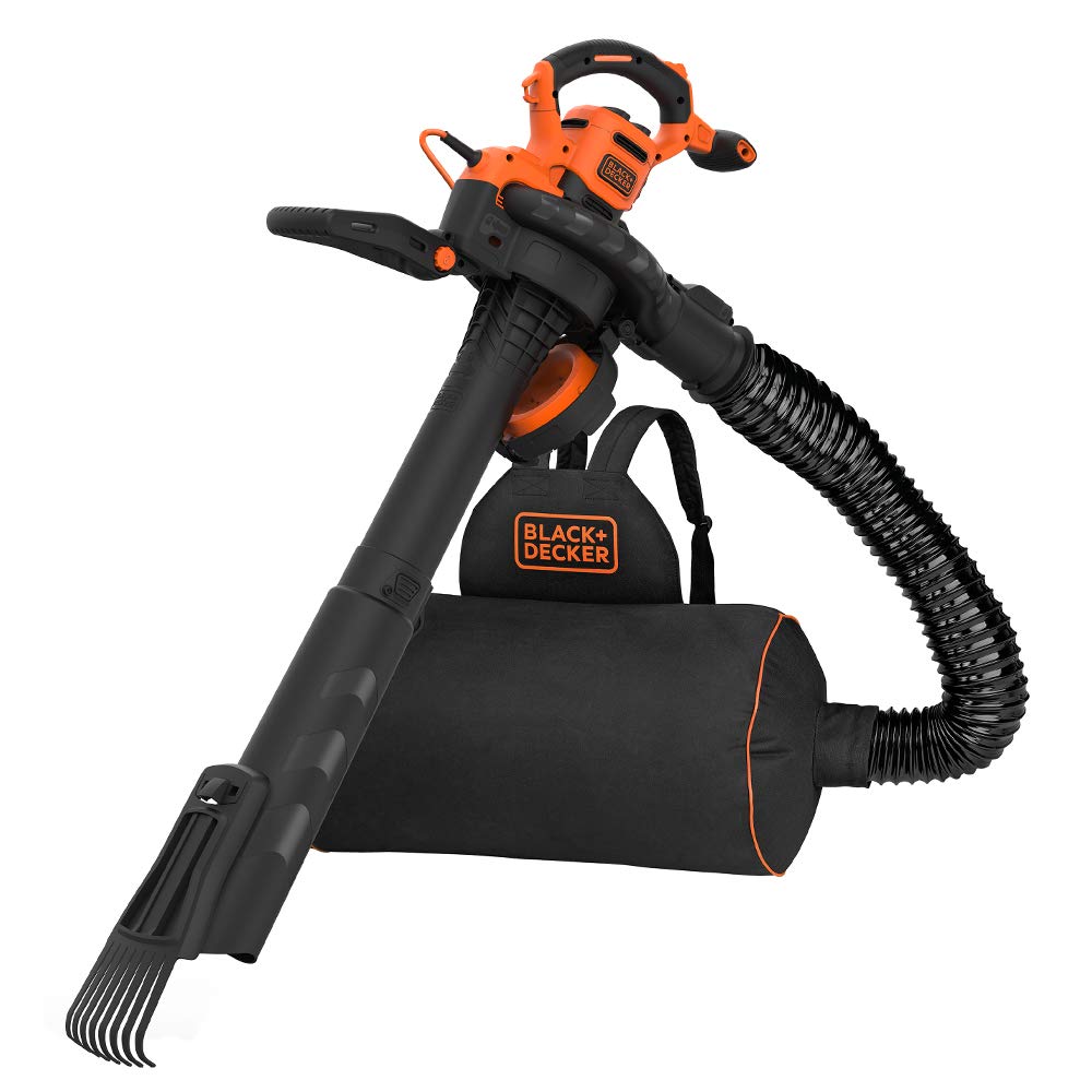 Black+Decker 3000W Backpack Blower Vac + Strap and Rake Accessories