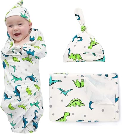 hat and swaddle set boy