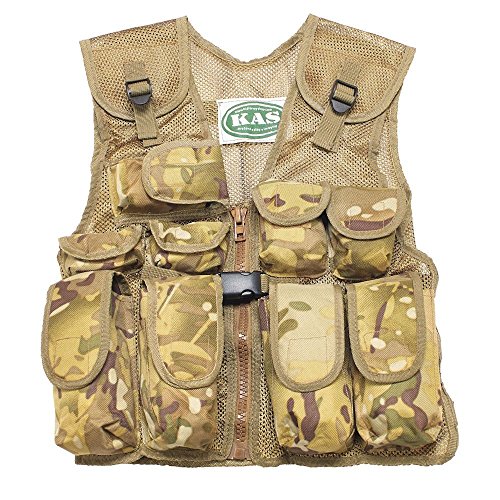 Kids Multi Cam Combat Vest & Camo Helmet, with Free Dog Tags, Fits Age 5-12