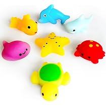 Amazon.com: 6 Pcs Ocean Sea Animals Mochi Squishy Toys, Kawaii ...