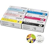 Digital Epson C13S02A9901 Ink Cartridge 6-Color Set for DiscProducer PP-100 | (Cyan, Yellow, Magenta, Black, Light Cyan, Light Magenta) for DiscProducer PP-50, PP-100II, PP-100III in Retail Packaging