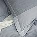 Merryfeel Cotton Duvet Cover Set,100% Cotton Yarn Dyed Striped Duvet Cover with 2 Pillowshams,3 Pieces Bedding Set - Full/Queen Grey