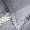 Merryfeel Cotton Duvet Cover Set,100% Cotton Yarn Dyed Striped Duvet Cover Set - Full/Queen Grey