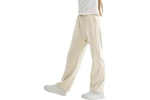 Rolanko Girls Wide Leg Sweatpants Straight Pants for Kids Girls Trousers with Pockets Sweats 4-14 Years