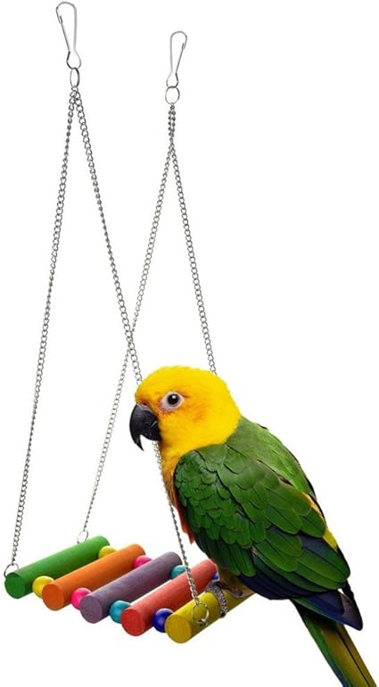 Grazioso Animale Domestico Uccello Legno Testa Arrampicata Pappagallo Parrocchetto Pappagallino Cockatiel Gabbia Amaca Altalena Giocattolo Appeso Amazon It Prodotti Per Animali Domestici
