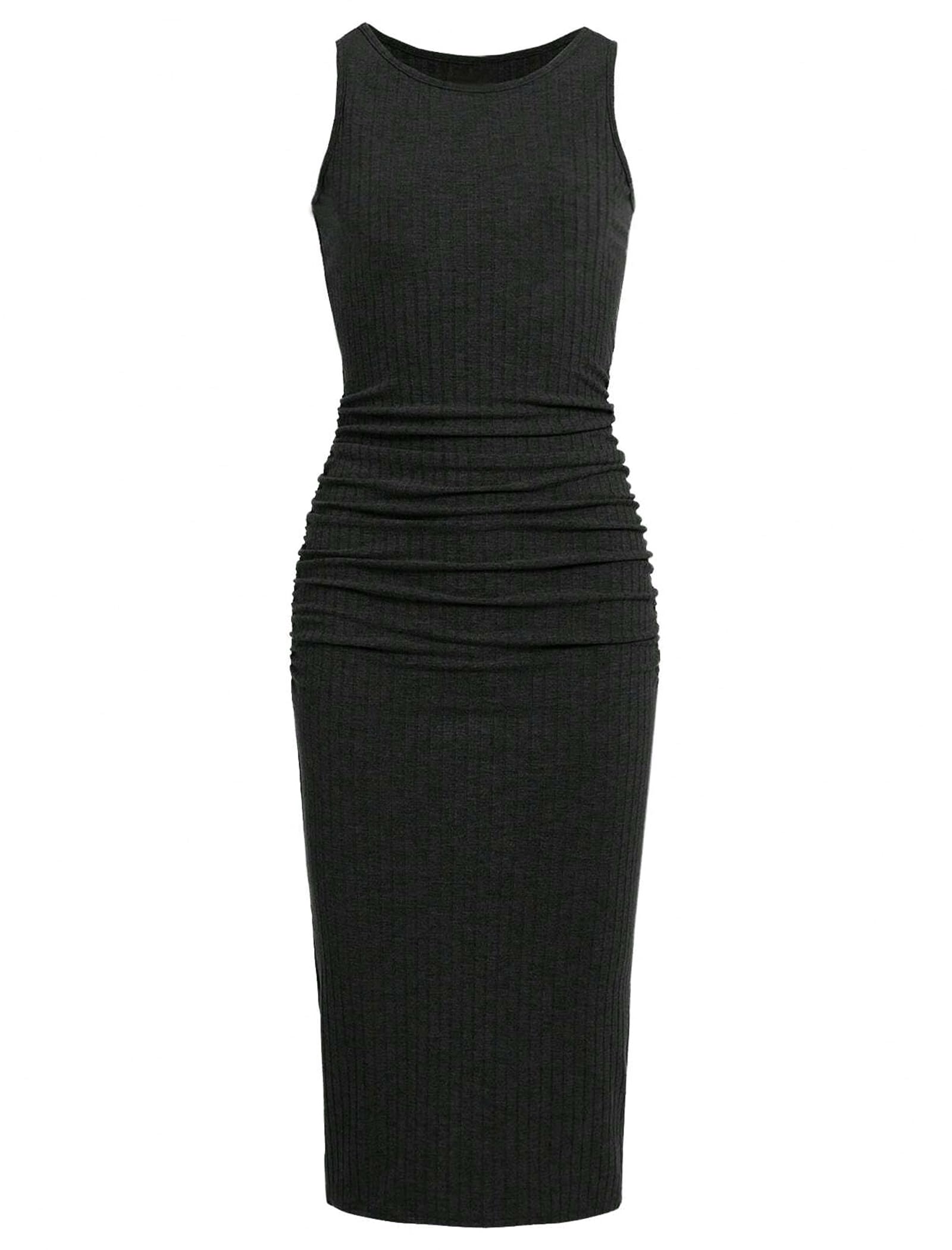 EXARUS Girls Bodycon Maxi Dress Sleeveless Ruched
