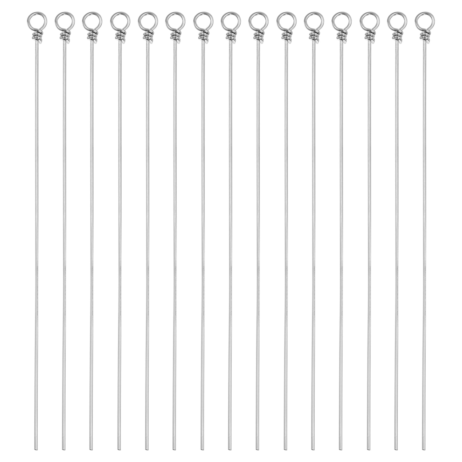 PATIKIL Fishing Looped Spinner Shaft 90mm/3.54", 100Pcs Stainless Steel Looped Wire Spinner Baits Fishing Lure Making Supplies Rigs for Freshwater Saltwater Bass Walleye Salmon Catfish