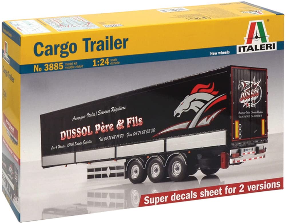 ITALERI ITA3885 CARGO TRAILER Italy Model kit, Black Set, Small