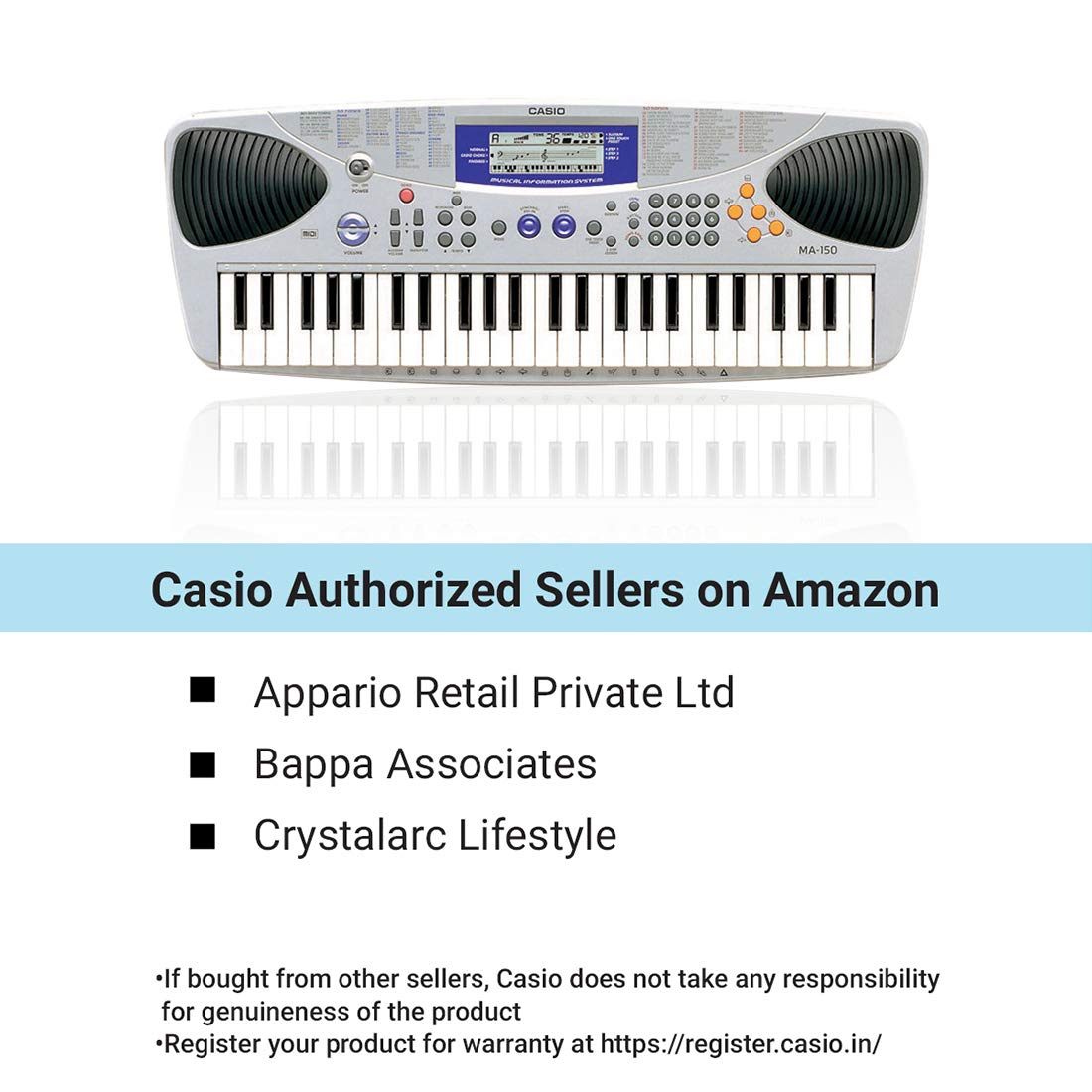 Casio Ma150 Mini Portable Keyboard With Adaptor And Free Rudra Stationery Box Amazon In Musical Instruments
