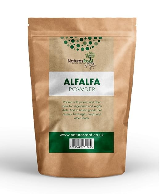 Premium Alfalfa Powder 500g by Natures Root Green Superfood Detox for