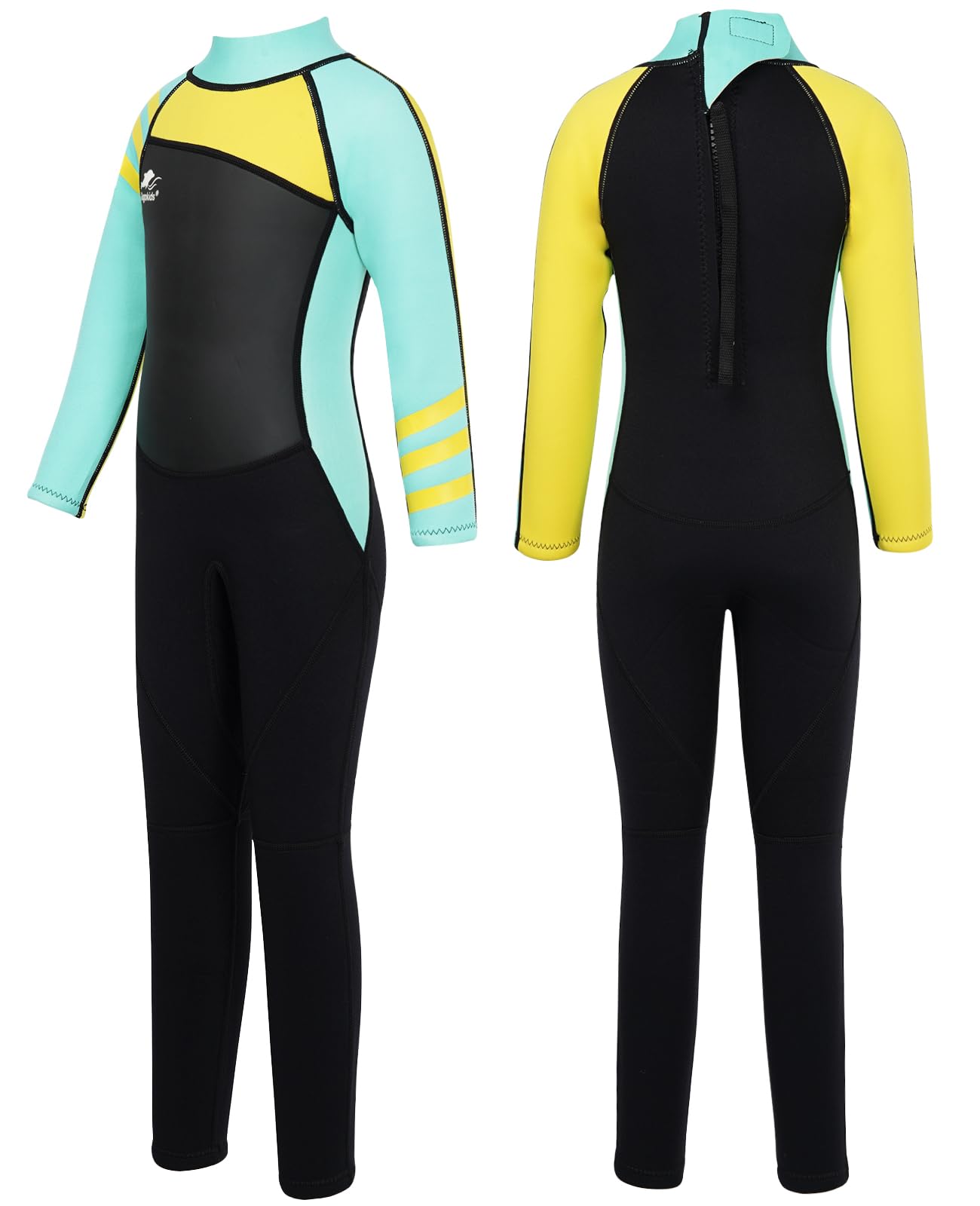 Gogokids Wetsuit Kids, 2.5mm Neoprene Thermal Wet Suits with UV Protection & Back Zipper, Full Swimsuit for Ages 3-10 Girls Boys Swimming in Cold Water, Surfing, Snorkeling