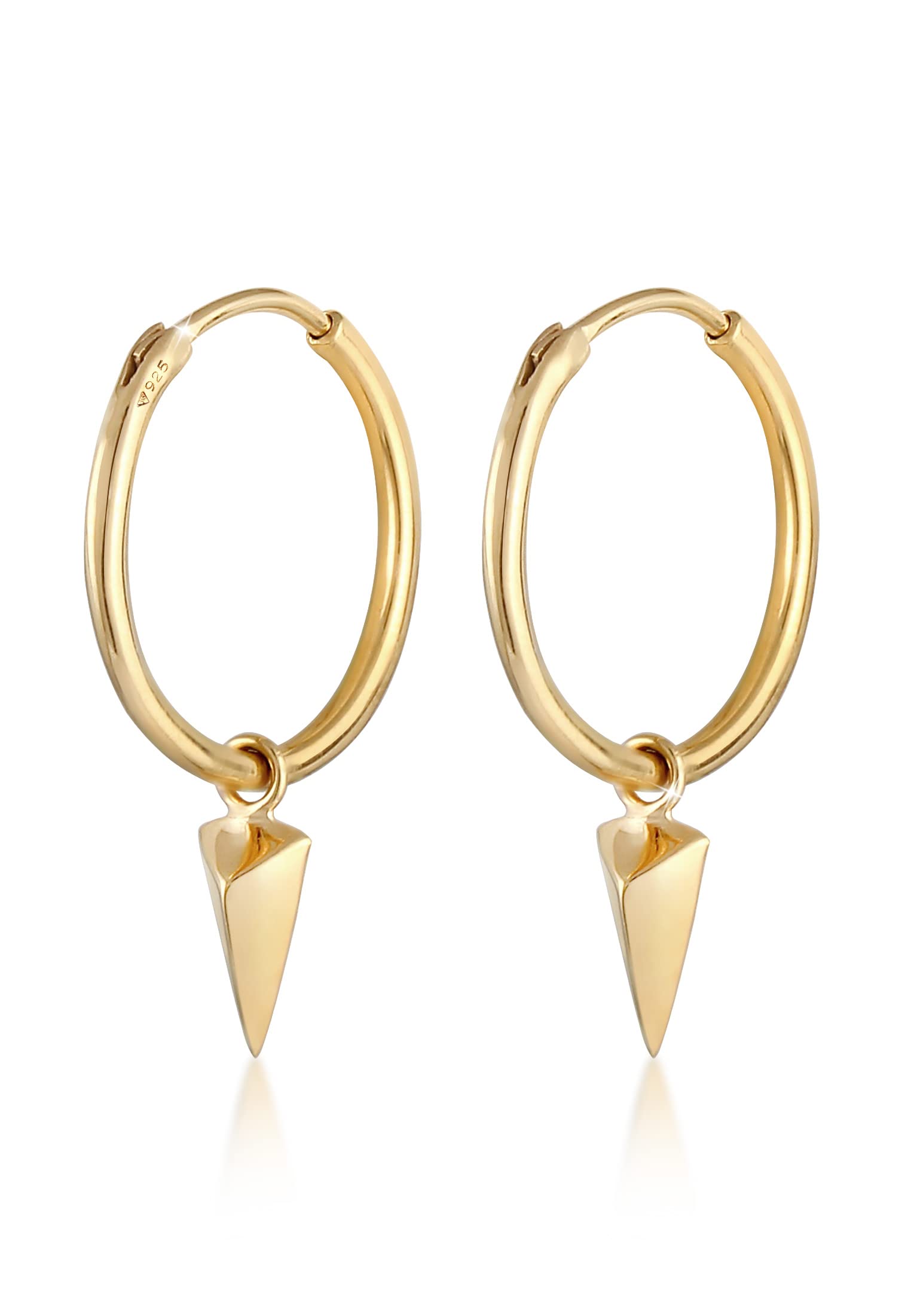 Elli Women's Hoop Earrings Triangle Geo Design in 925 Sterling Silver, one size, Metal