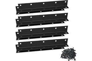 L Bracket,Heavy Duty Corner Brace,Stainless Steel Shelf Bracket,Black Large Angle Brackets, Metal Braces for Wood Aufuga (8, 8*1*1inch)