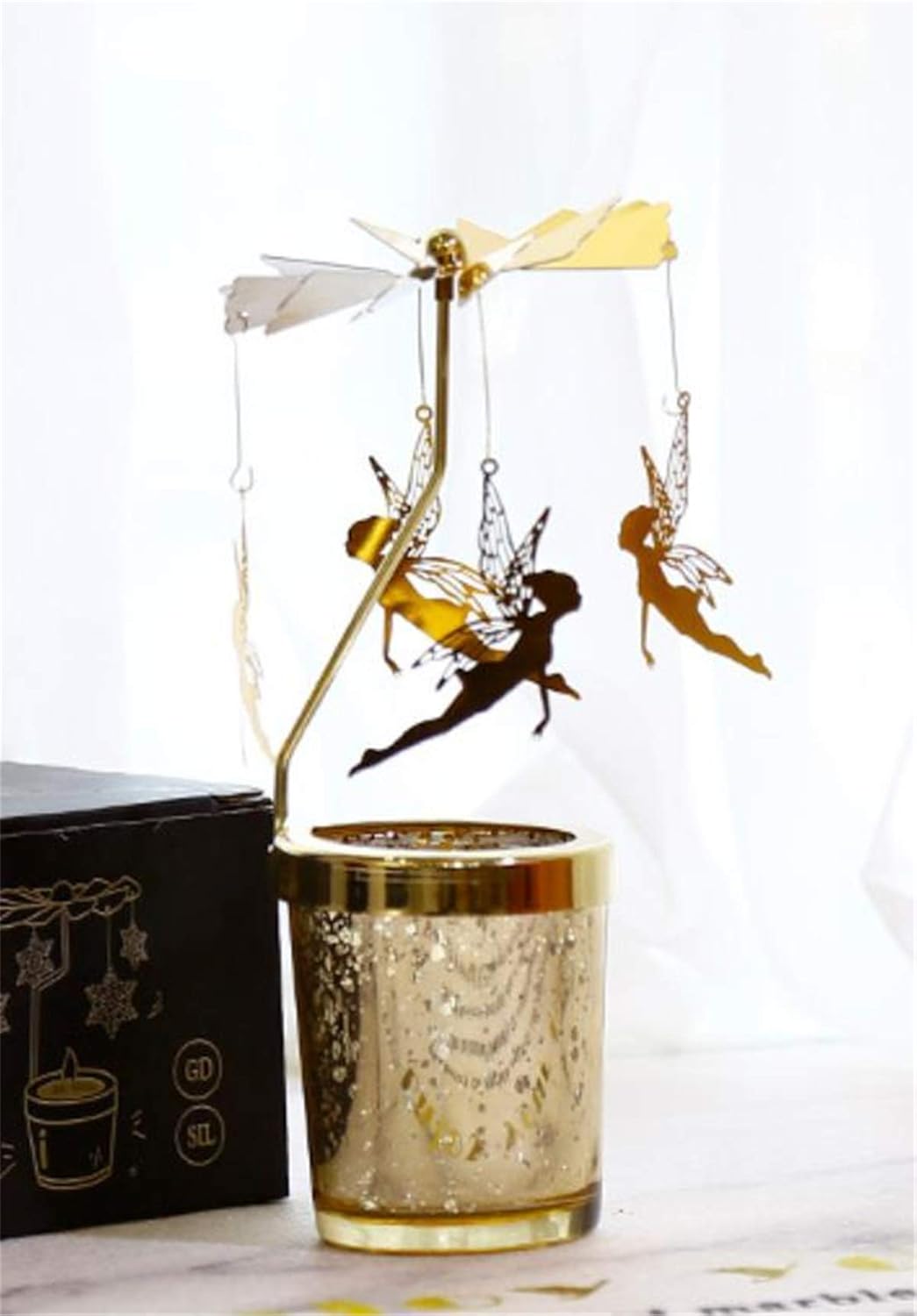 European Rotating Candle Holder Simple Modern Iron Glass Candle Holder Candlelight Dinner Props