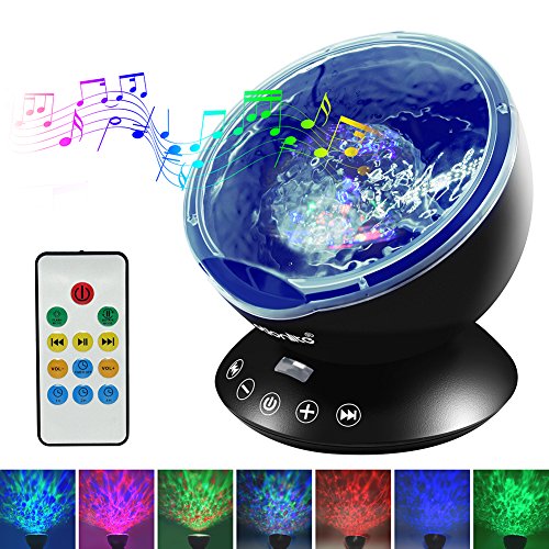 Emotionlite ocean wave projector night light with built…