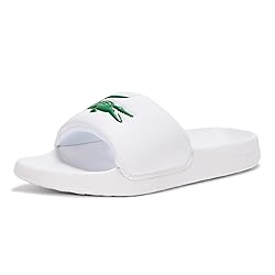 Lacoste Women's Serve Slide, White & Green Croc, 8