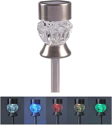 Buri Solar Gartenstecker Diamant Mit Farbwechsler Solarlampe Solarleuchte Gartenlampe Amazon De Garten