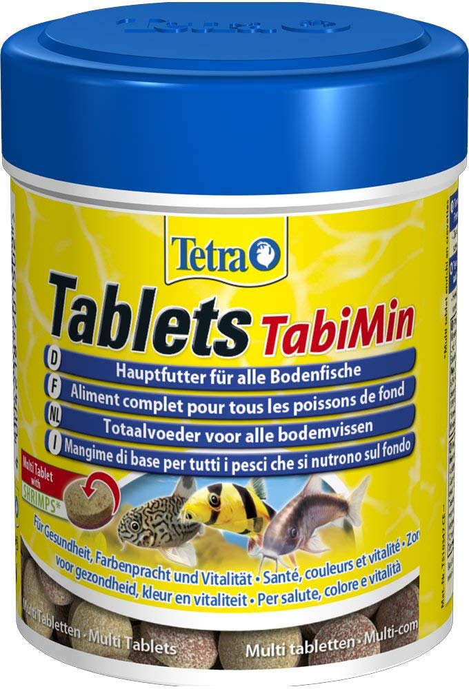 Tetra Tablets TabiMin Main Feed (Feed Tablets for Bottom-Feeding Fish, For All Bottom Feeders and Shy Fish) 58 Tablet Tin