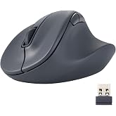 ELECOM Wireless Ergonomic Shape Mouse, 2.4GHz with Mini USB Receiver, Silent Click, Right Hand 2000DPI, 5 Buttons, Optocal Sensor, Compatible with PC, Mac, Laptop, EX-G, Lsize Black (M-XGL30DBSKBK)
