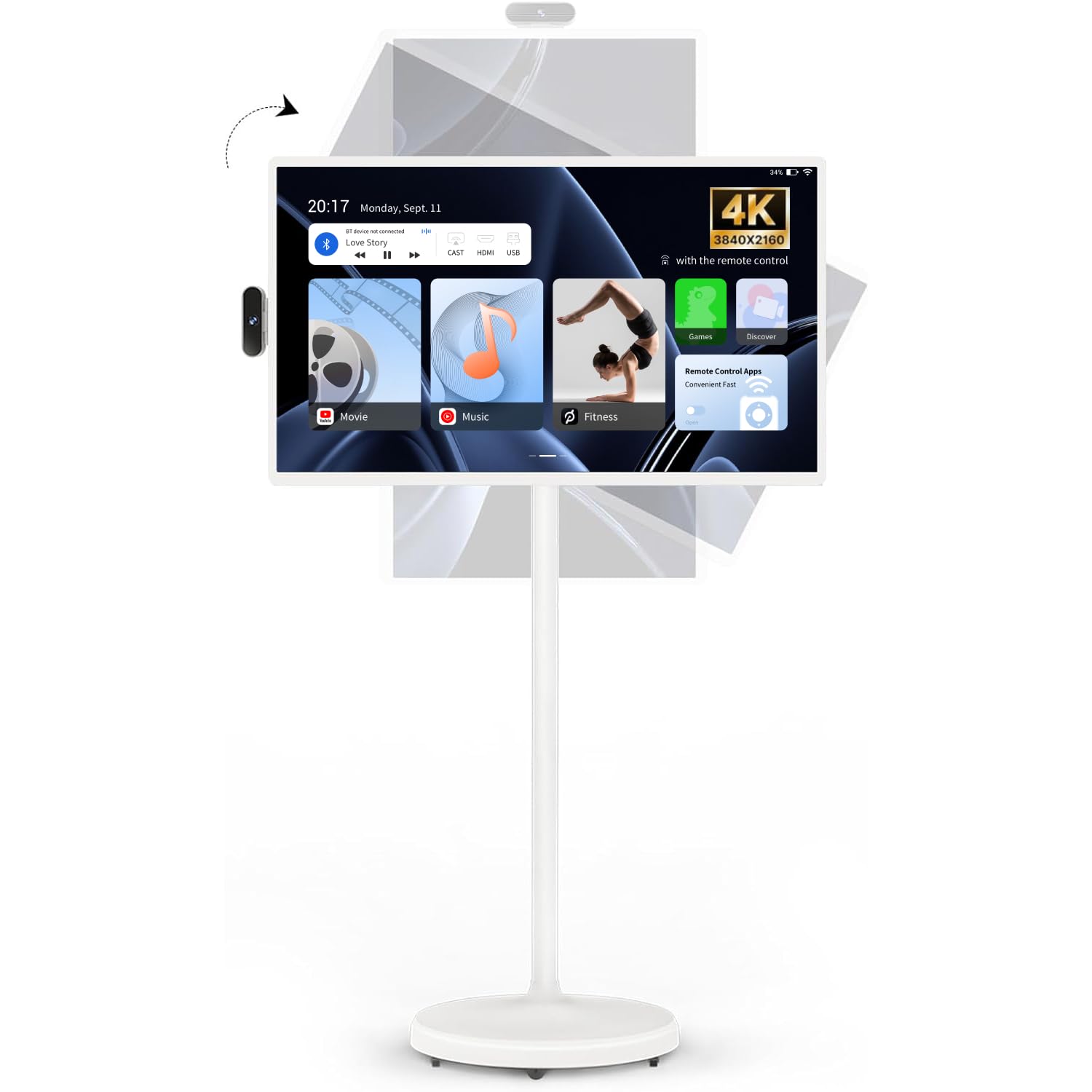 Photo 1 of NON-REFUNDABLE***PARTS ONLY****

ApoloSign 32-Inch Portable Monitor, 4K UHD Rolling TV on Wheels with Rotatable Touch Screen, Android 13 OS, 8G +256G Storage, Built-in Battery, Full Swivel Rotation, Voice Remote