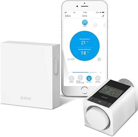 AWOW Smart Home Set thermostat heizungInklusive Zigbee Heizkrperthermostat und WIFI Gatewayfr alle gngigen HeizkrperventileKompatibel mit Alexa Google AssistantAPP Fernbedienung