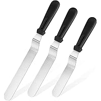 Icing Spatula, U-Taste Offset Spatula Set with 6", 8", 10" Blade,Stainless Steel Angled Cake Decorating Frosting Spatula Set 