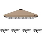 8x8ft Replacement Canopy Top with Air Vent, Waterproof &amp; UV Protection Canopy Tent Top Cover for Straight Leg Canopy Frame - for Outdoor, Patio, Event, Trade Show (Khaki, 8x8ft)