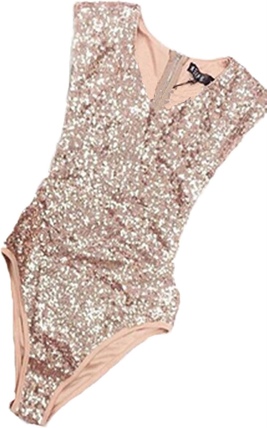 Bodysuit Ladies Vintage Glitter Sequins Elegant Wrap Body Summer