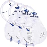 3 Pack 2000ml Sterile Urinary Drainage Bags for Men and Women | Urine Bags with Anti-Reflux Chamber, Urinary Bag with 48" Drainage Tube, Overnight Bedside Disposable