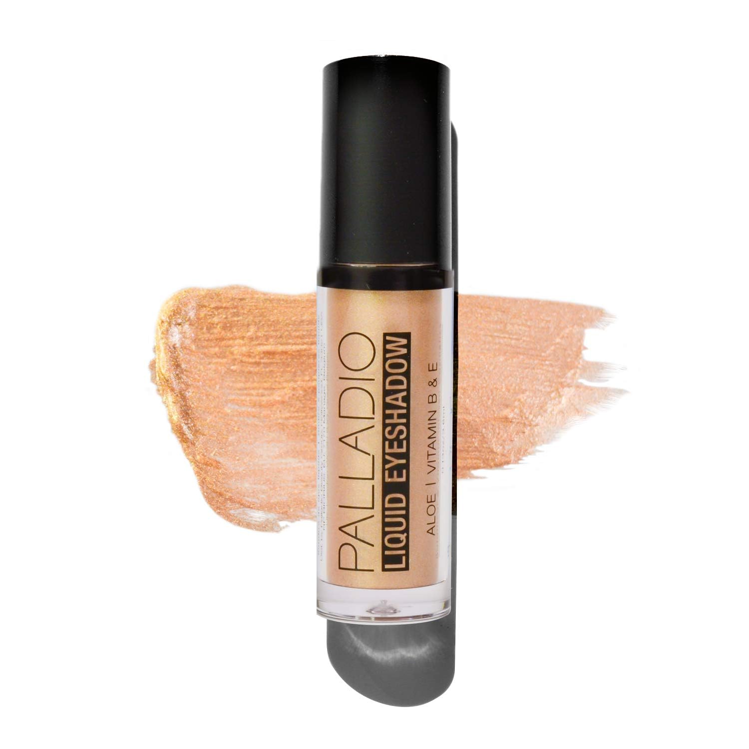 Palladio Liquid Eyeshadow, creamy shimmery formula that instantly adheres to the eyelid with flexible applicator wand for over 8 hours of smudge and crease-proof wear (Goldstone)