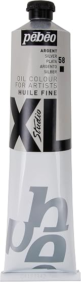 Pebeo XL Oil Silver 200 ml - Fine Quality Oil Paint