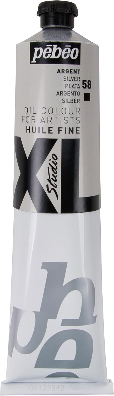 Pebeo XL Oil Silver 200 ml - Fine Quality Oil Paint