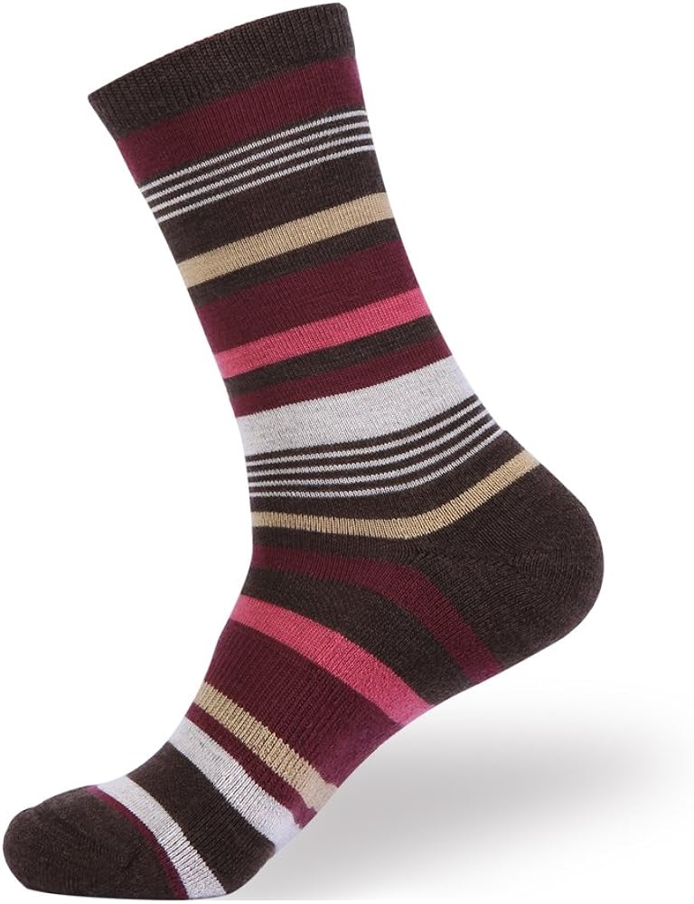 EnerWear 4 Pack Women's Merino Wool Outdoor Hiking Trail Crew Sock (US Shoe Size 4-10, Wine/Brown/Multi): Clothing