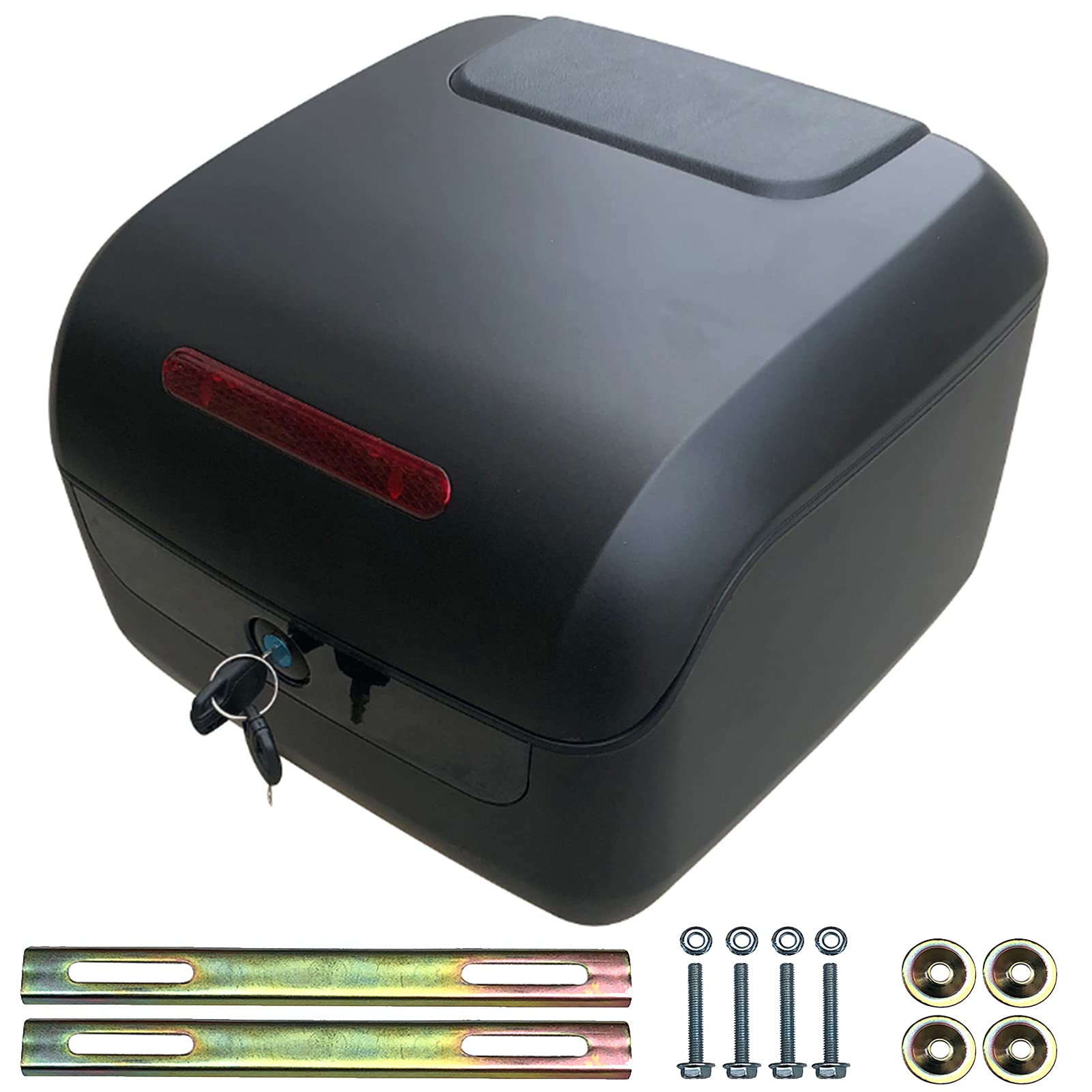 JKGHK Motorcycle Top Box, Touring Helmet Luggage Storage Top Case, For Moped /Scooter Trunk Tour Tail Box, Lockable And Quick-Release System - 47L, Universal Mounting Hardware