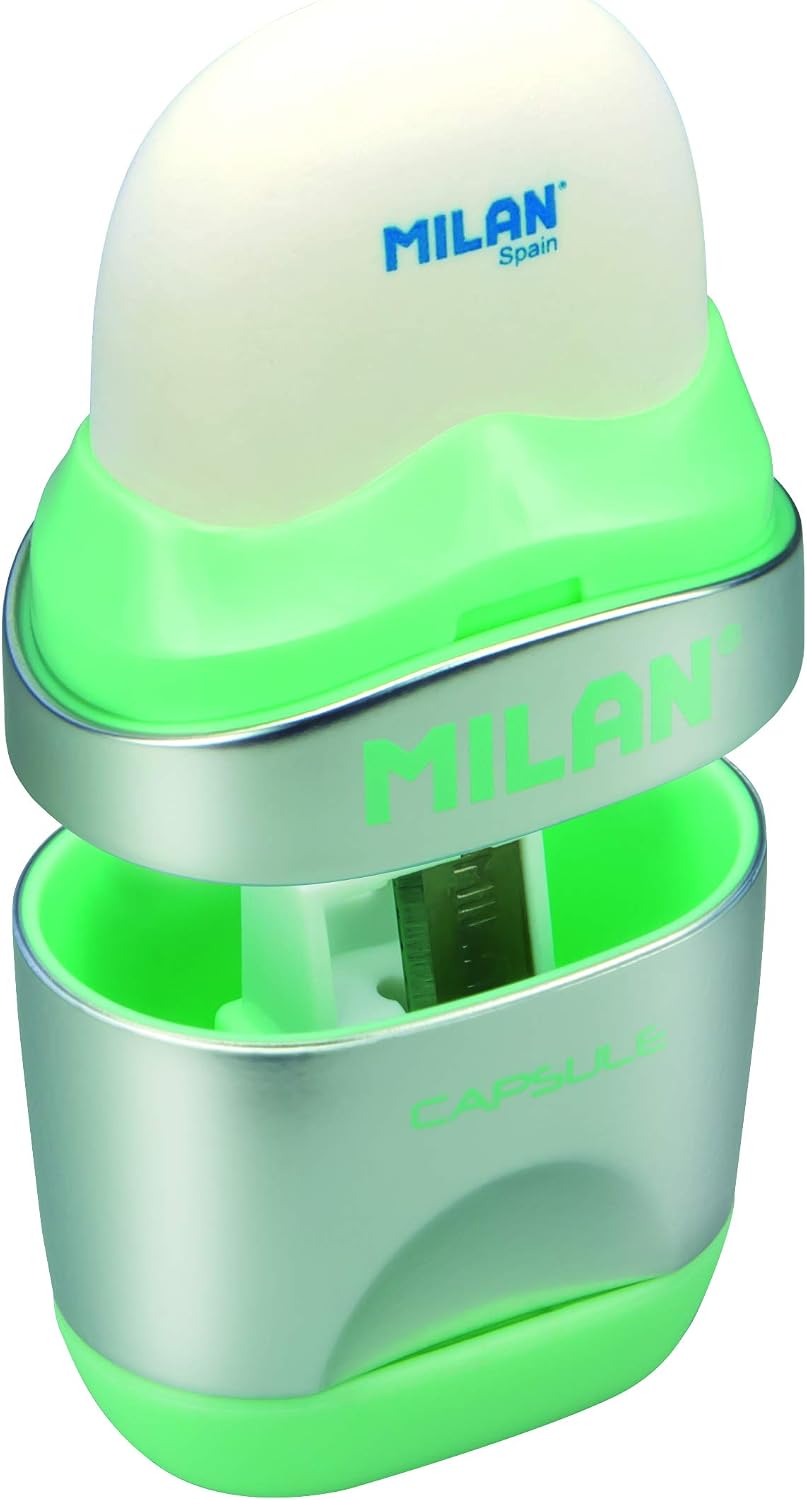 Milan Blister afilaborra Capsule Silver + 2 gomas de recambio, White - Image 5