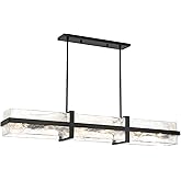 Minka Lavery 3617-66A Cloud Break Cloud Glass Island Light, 12-Light 720 Total Watts, 8" H x 48" L, Coal Black