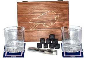 The Memory Company | Licensed NFL Giftable Team Glass Set with Cubes and Coasters