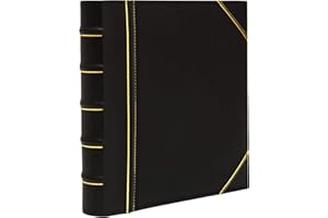 Executive Binder, English Leather, Hand Stitching and Ribbed Spine, Heavy Duty 1" Inch 3 D-Ring with Buster, Holds 225 8.5"x 