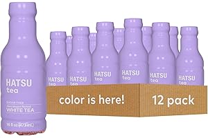 HATSU Sugar-Free White Tea – Cherry Blossom Flavor | Low-Calorie Iced Tea | 16.9 fl oz Bottles (Pack of 12)