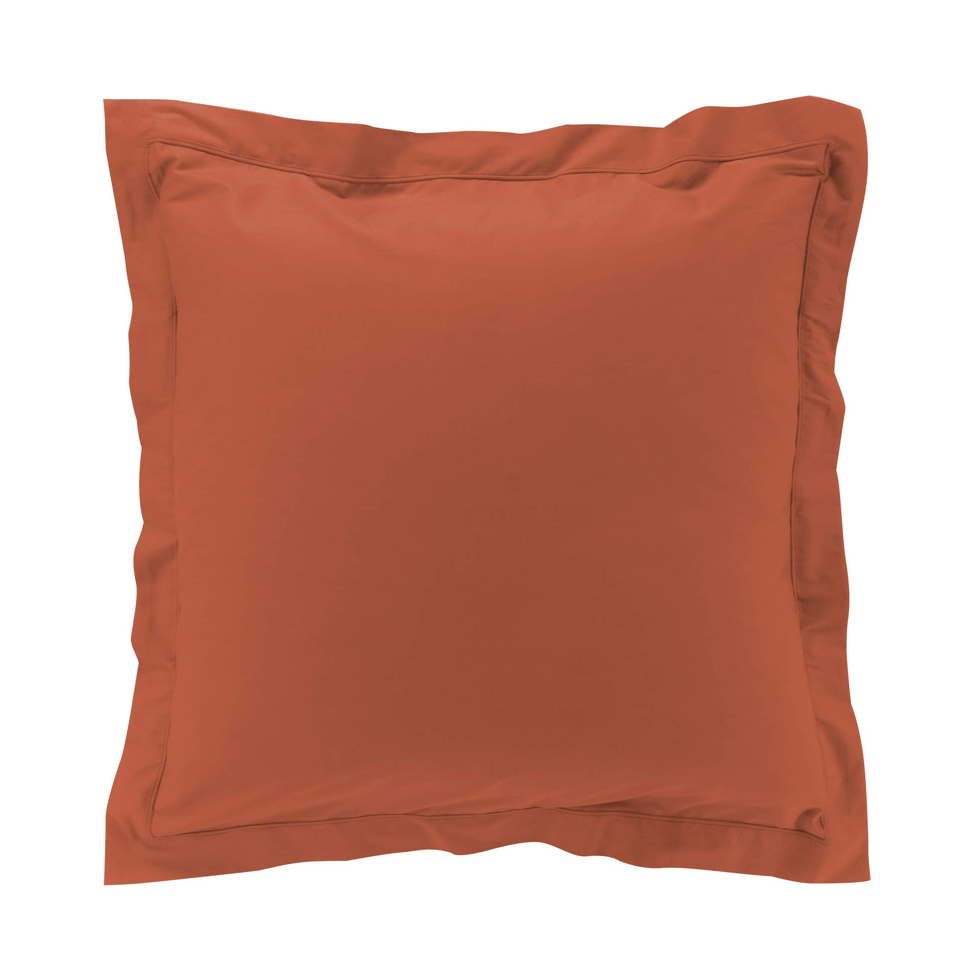 DOUCEUR D'INTERIEUR Percale Terracotta Cushion Cover with Raised Hem 25" x 25"