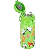 GOPPUS 12oz Kids Water Bottle with – BPA-Free, Leak-Proof, Insulated Stainless Steel – Sweat-Proof, Reusable for School, Sports, and Outdoor Activities