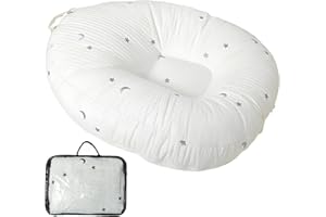 EFELIM Lounge Pillow with Cotton Cover Skin Friendly Multifunctional Floor Pillow with Handle Baby Shower (Silver)