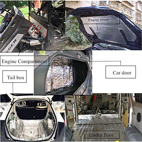 SHINEHOME 394mil 21.53sqft Heat Shield Sound Deadener Noise Thermal Insulation Dampening Sound Deadening Mat Audio Noise Insulation Material 78x 40 Inches - Thumbnail 5
