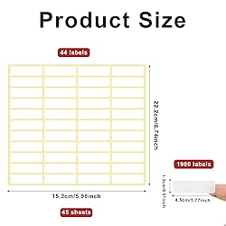 1980 Pcs Blank File Folder Labels 0.5x1.75 Inch