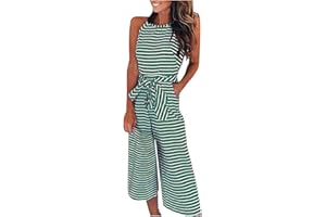 YUTANRAL Jumpsuits for Women Dressy Casual Romper Summer Fashion 2024 Plus Size Sleeveless Loose Fit Overalls with Pockets