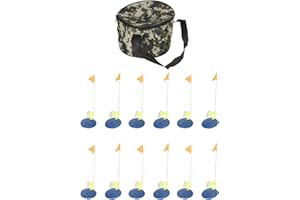 RiToEasySports 6 Set Ice Fishing Tip Ups with Storage Bag - Tip Up Flag Indicators for Winter Fishing